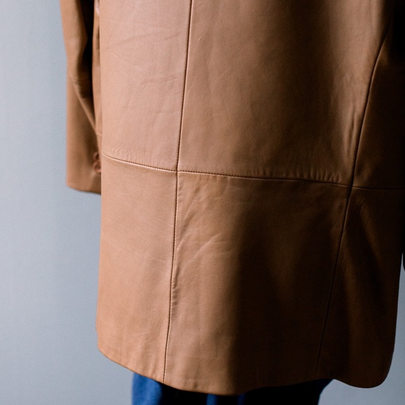 Jos. A. Bank Tan Leather Blazer Style Jacket - Men's Medium - Picture 7 of 16